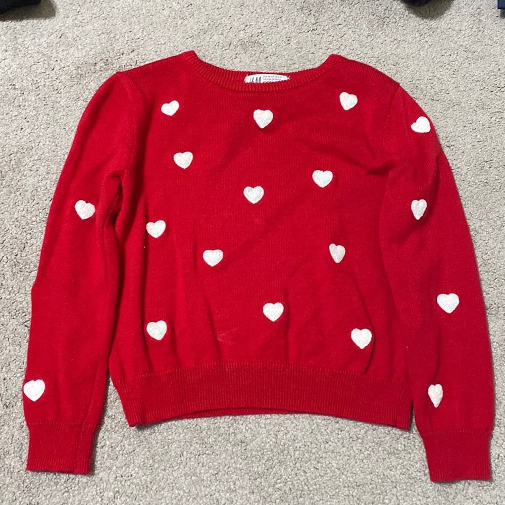 H&M red heart sweater